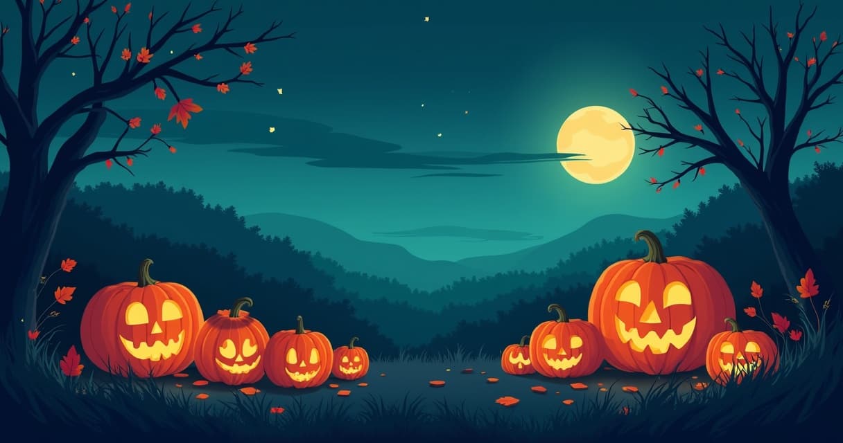 Halloween: leuchtende Kürbislaternen