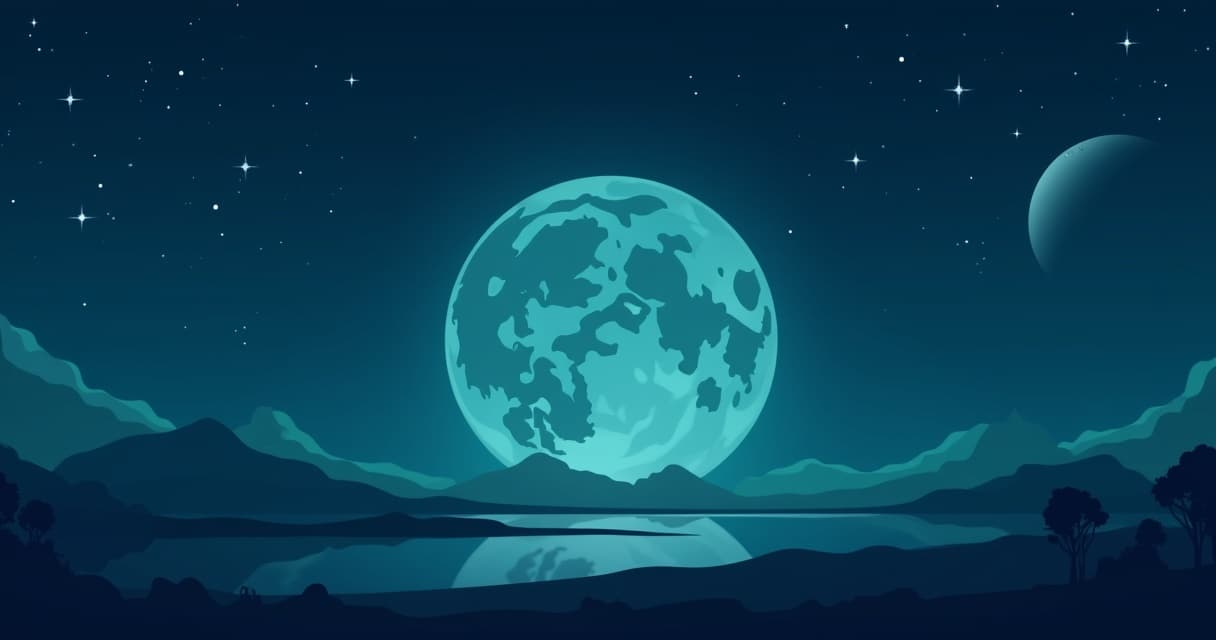 Vollmond über nächtlicher Landschaft